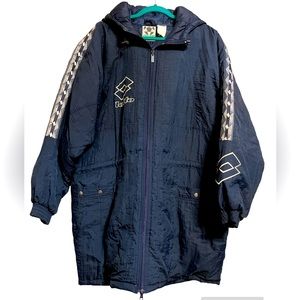 “Lotto” VTG 80’s oversize quilted Hooded jacket
